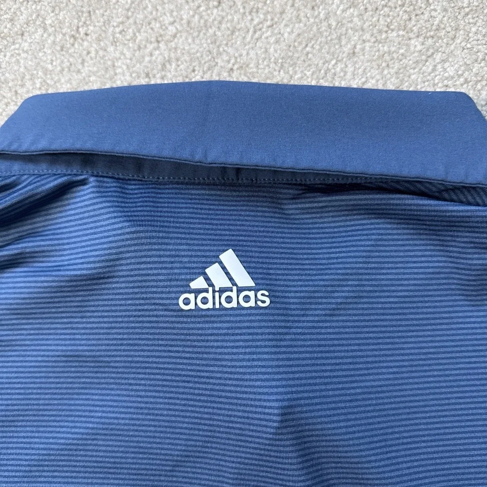 The Players TPC Sawgrass Golf Polo Shirt Sz XL Adidas Blue Striped‎